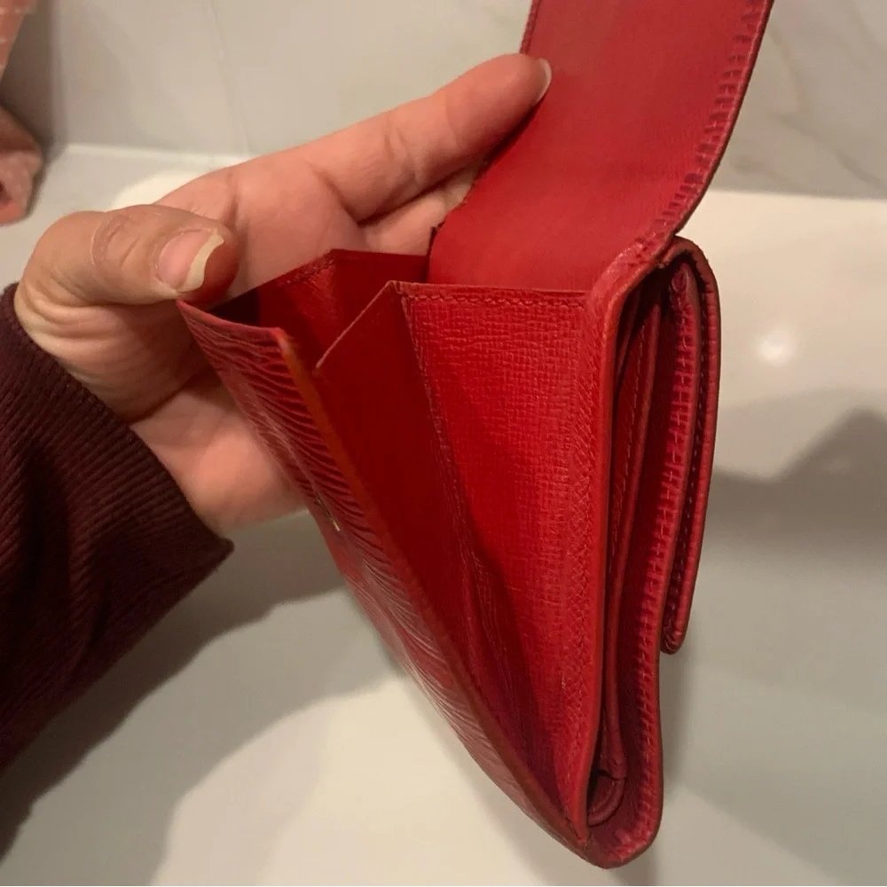 Louis Vuitton Red Epi Leather Bifold Wallet